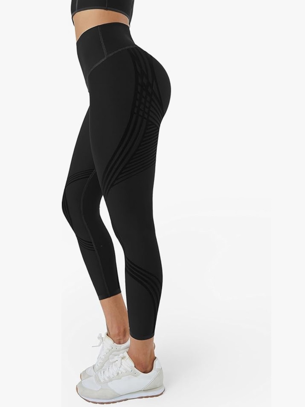 Fanka High Waisted Pants 7/8 Length Reversible Wear Body Sculpt Compression - Picture 4 of 16